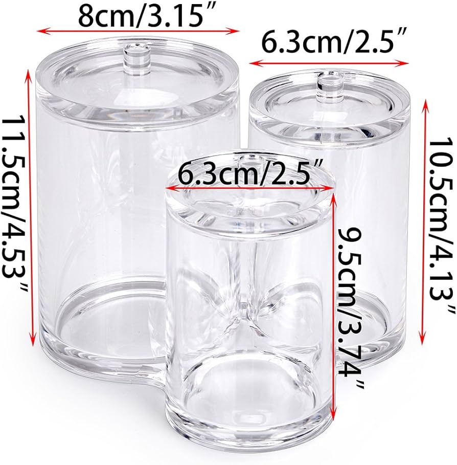 Clear acrylic cotton swab