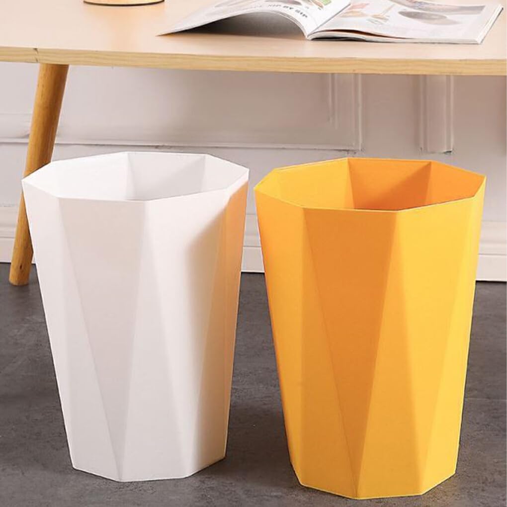 Diamond-Shaped Trash Can (Yellow)