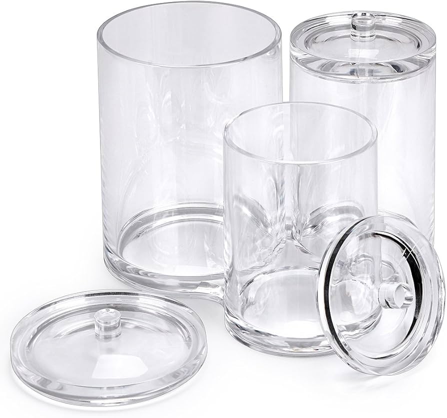 Clear acrylic cotton swab