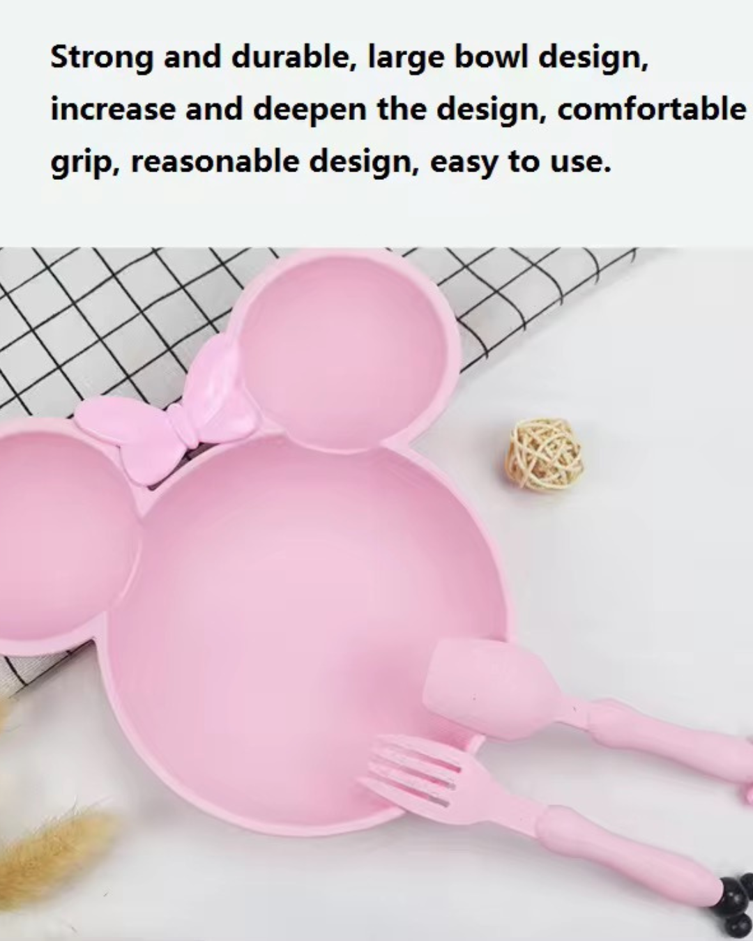 Cartoon Mouse Plate Set (Pink)