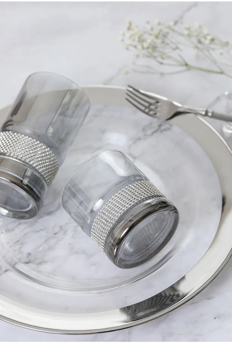 Silver Design Glass Cups(6pieces)