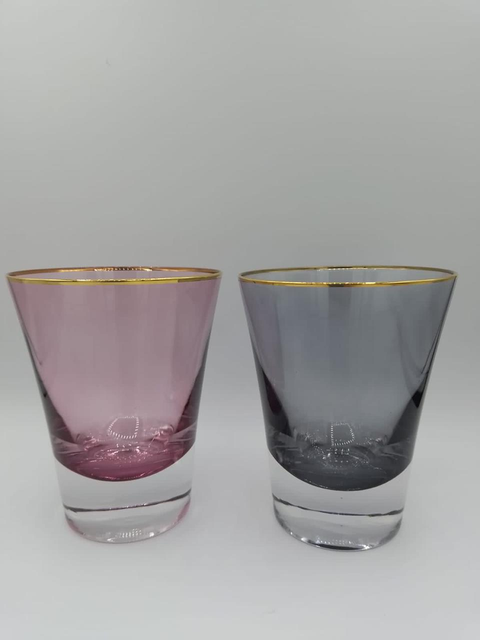 Glass Cups with Gold Tip(6 pieces)