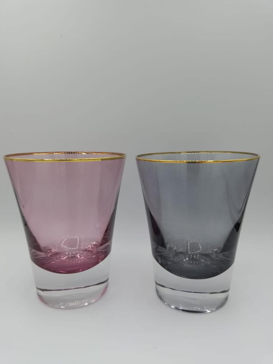 Glass Cups with Gold Tip(6 pieces)
