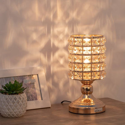 Gold crystal table lamp