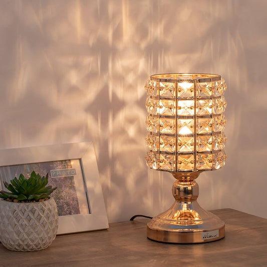 Gold crystal table lamp