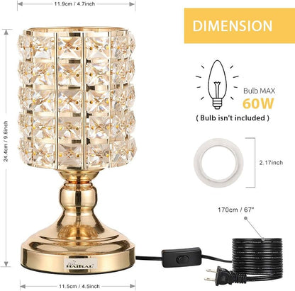 Gold crystal table lamp