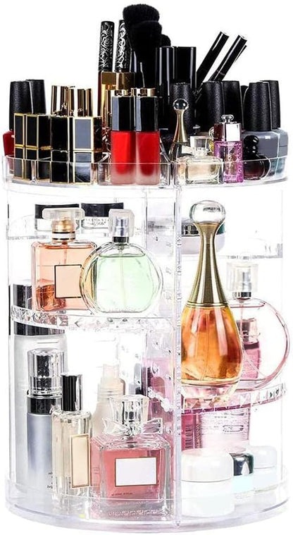 Rotating makeup storage
