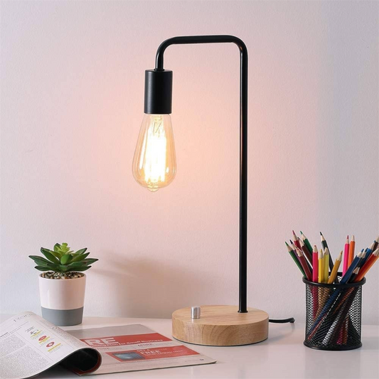 Wooden desk lamp