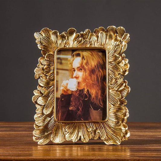 Golden retro palm leaf