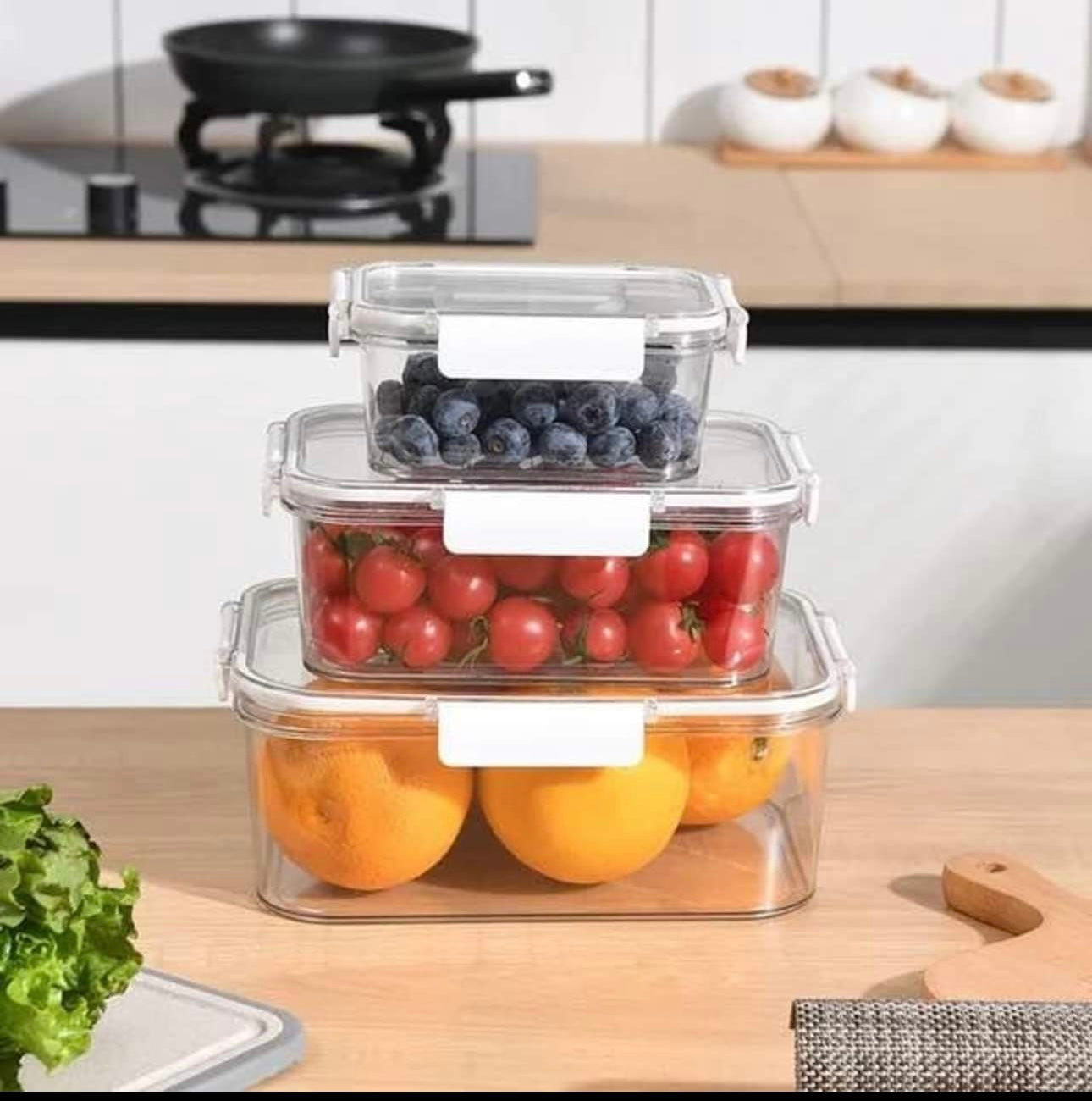 Plexi Kitchen Storage Box –  Set of 3