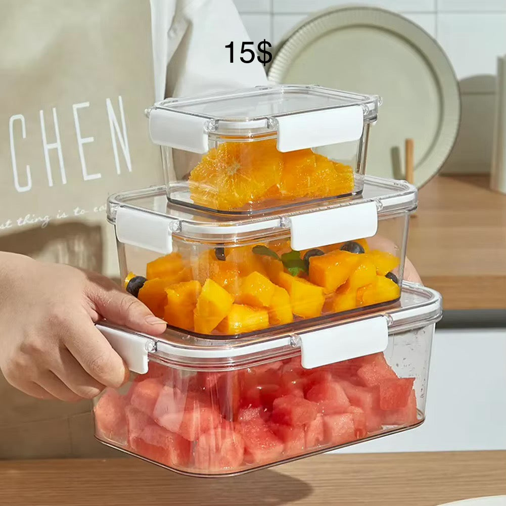 Plexi Kitchen Storage Box –  Set of 3