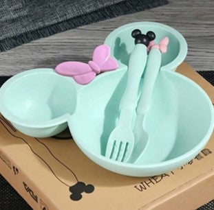 Cartoon Mouse Plate Set (Pink)