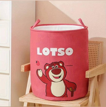 Foldable Strawberry Bear Laundry & Toys Basket